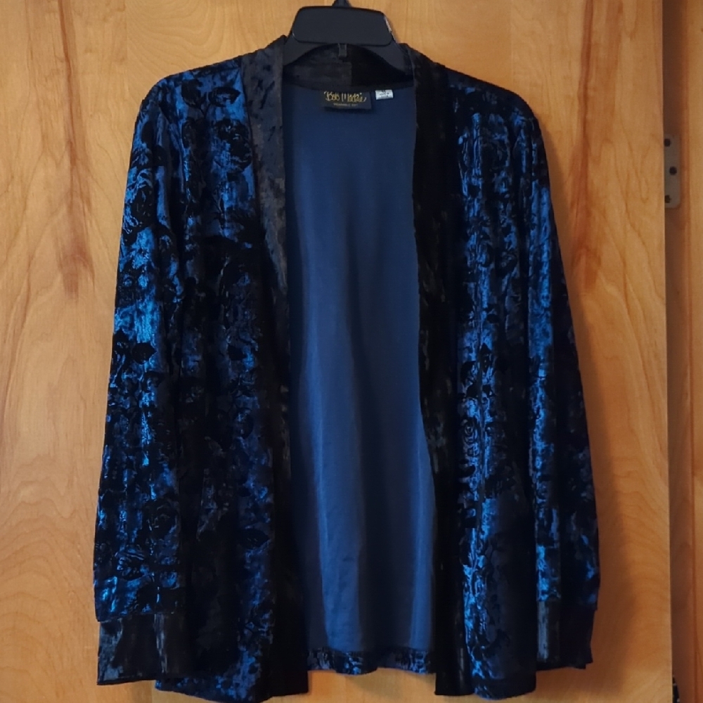 Bob Mackie Blue Velvet Women's Jacket